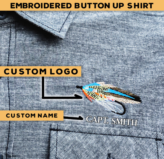 Custom Logo - Embroidered Button Up Shirt